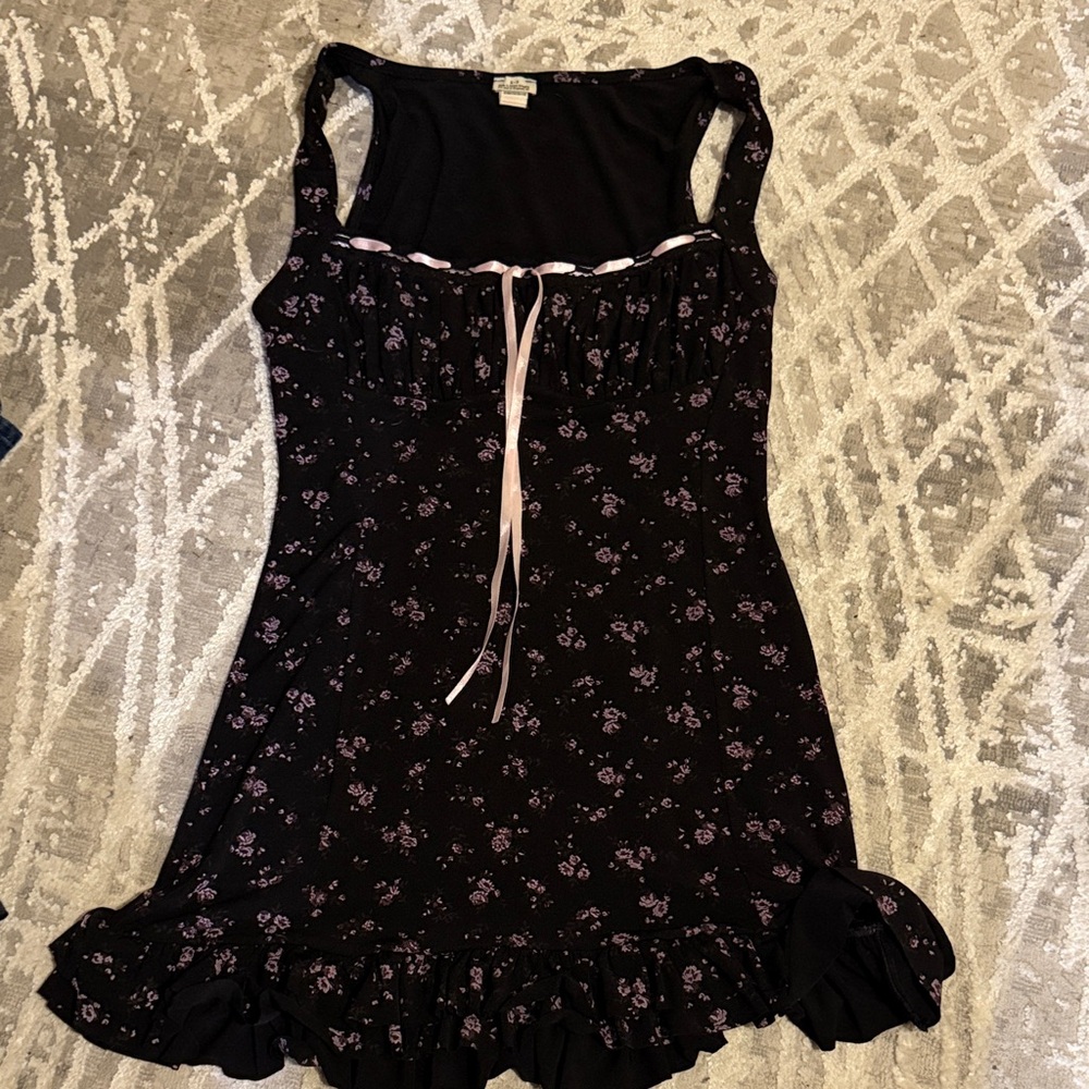 Kimchi Blue Black and Pink Floral Mini Dress